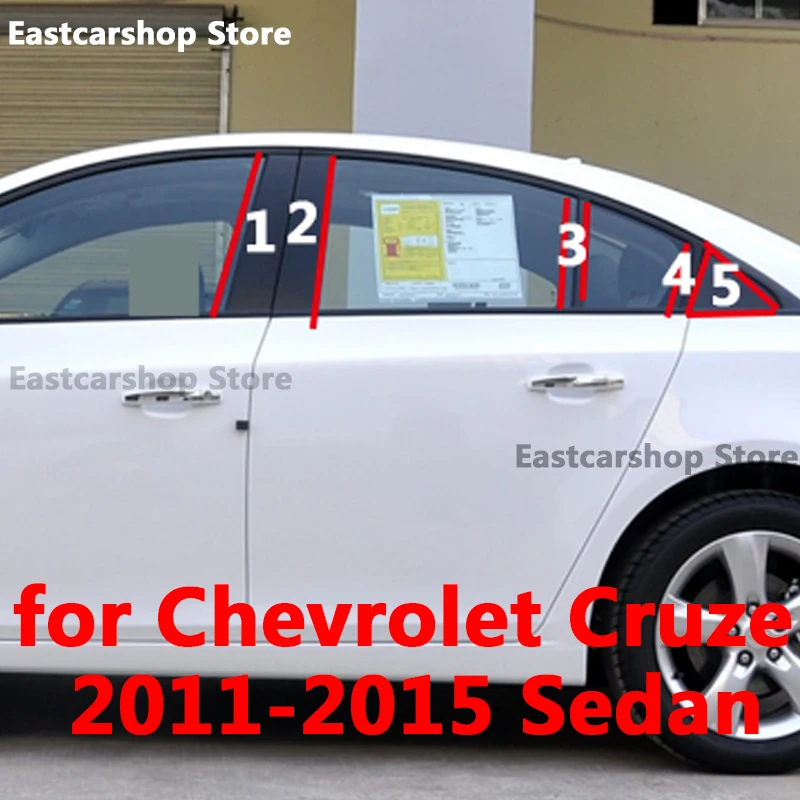 

Для Chevrolet Cruze 2015 2014 2013 2012 2011 Автомобильная дверь центральное окно средняя Колонка отделочная полоса PC B C столовая крышка аксессуары