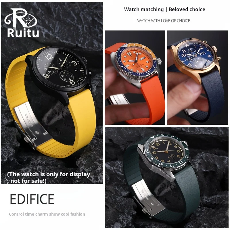 For any brand 18 19 20 21 22mm For Longines Omega IWC Quick watchband FKM fluoro rubber strap For Cut To Size watch accessories