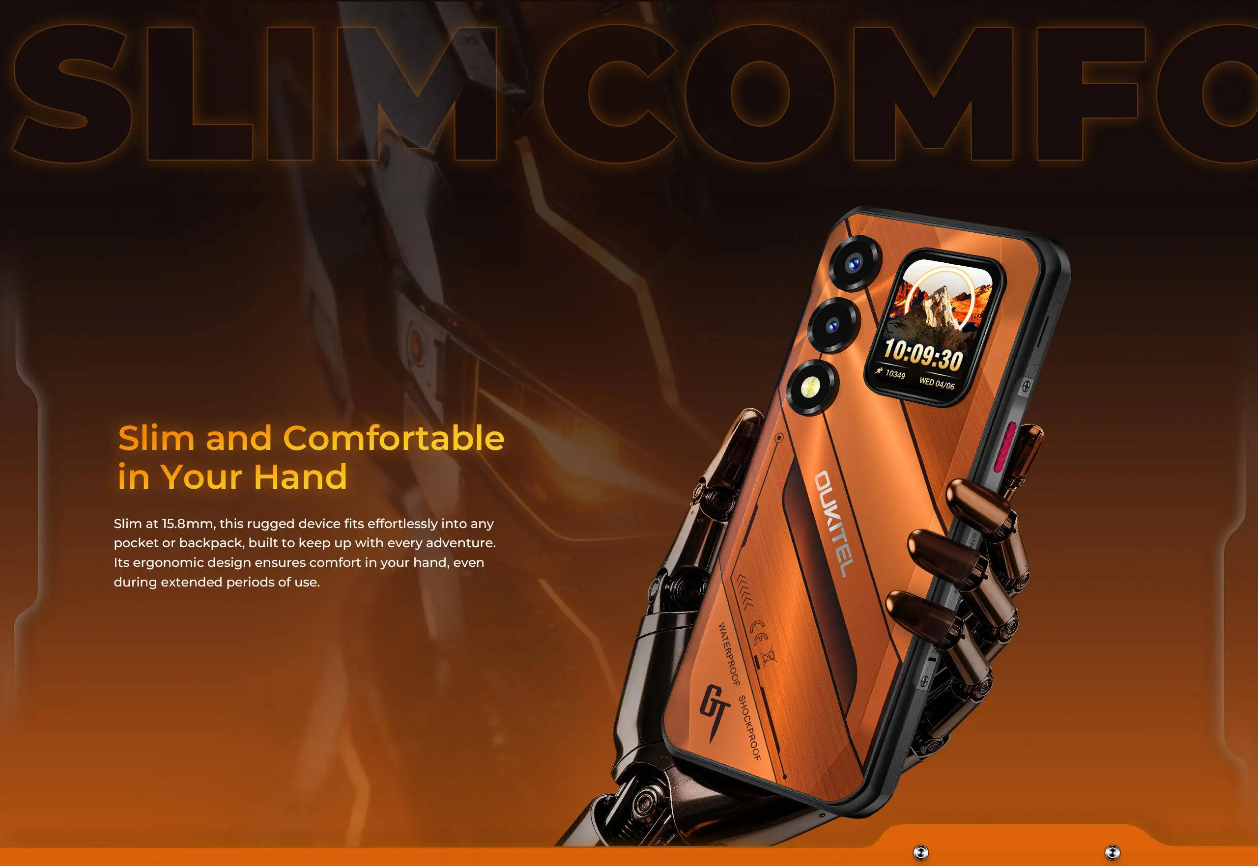 Global version OUKITEL WP66 5G Rugged Phone MTK 7025 6.6" FHD+ 1.81" Dual Screen 36GB+512GB 11000mAh 108MP Smartphone Android 16