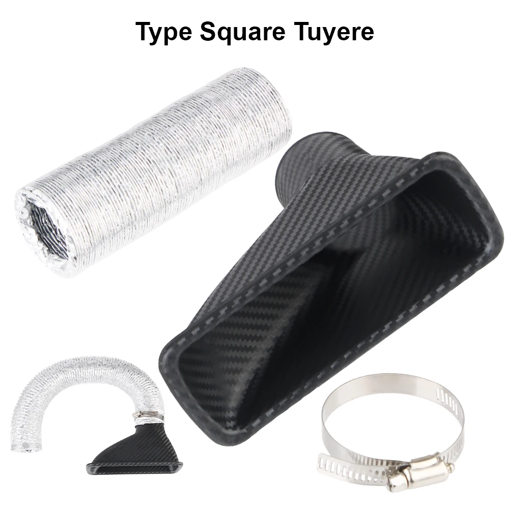 

Turbo Air Inlet Tuyere Universal Air Vent Tube Kit Air Funnel Pipe Set Car Front Bumper Air Intake System Round/Square Nozzles