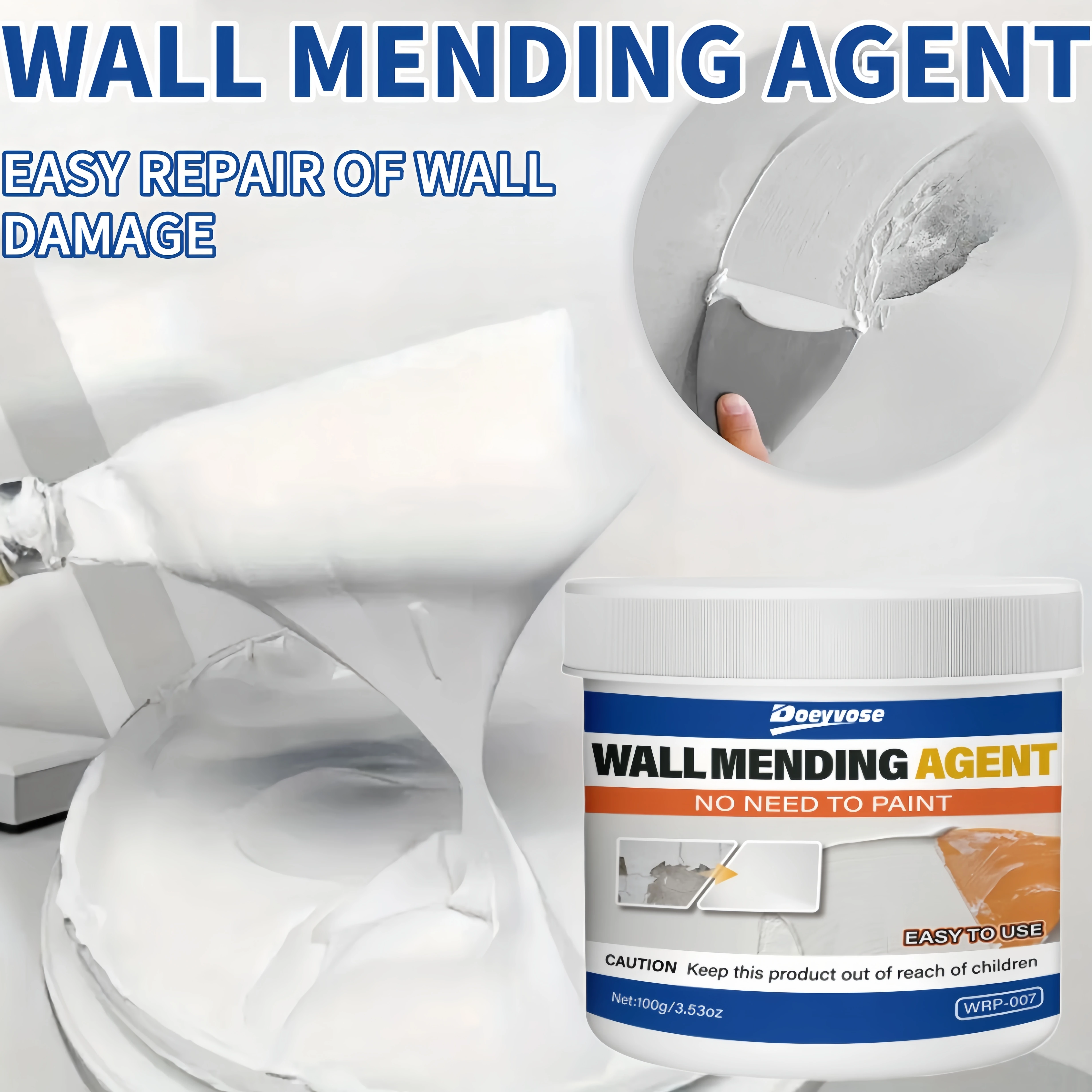 500g/300g/100g Quick Dry Wall Repair Paste Waterproof Fix Cracks Holes Graffiti Stains