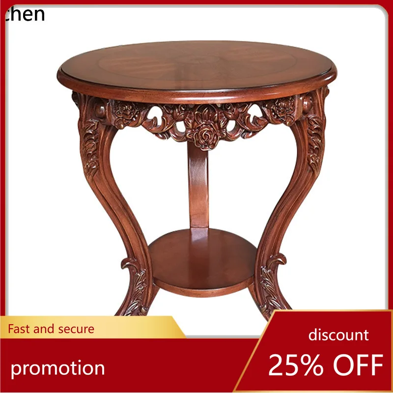 

CZ Solid Wood Round Table 60cm Leisure Small Coffee Living Room Sofa Side Table Corner Round Table