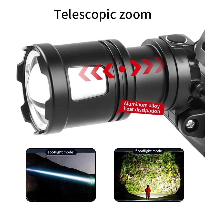 1000000 lm 800w Led potężna latarka czołowa Usb akumulatorowa latarka czołowa Xhp360 Led Light lampa z zoomem Long Shot Head Lantern