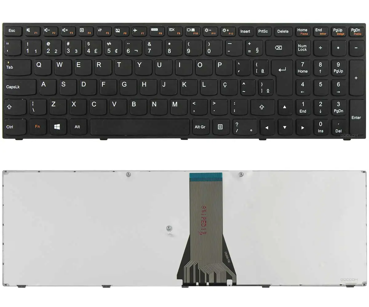 Compatible Keyboard Notebook Lenovo Ideapad 300-15isk 5n20k12989 Pk130yl2a28 G50-30 G50-45 G50-70 G50-70m Black BR Layout