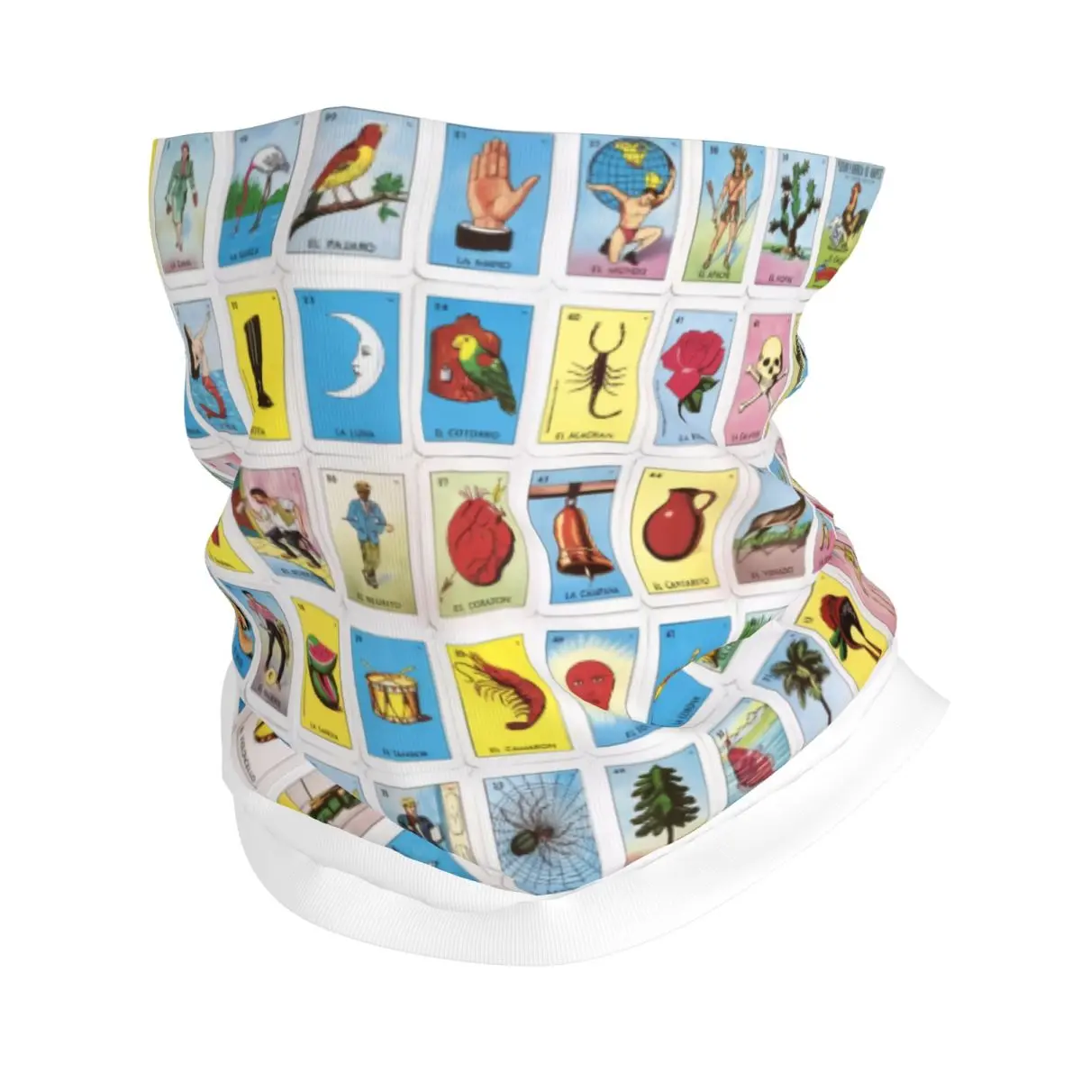Tarjeta de Loteria personalizada, Bandana de lotería de Bingo mexicano, calentador de cuello para hombres y mujeres, bufanda de tubo de esquí de invierno, polaina, cubierta para la cara