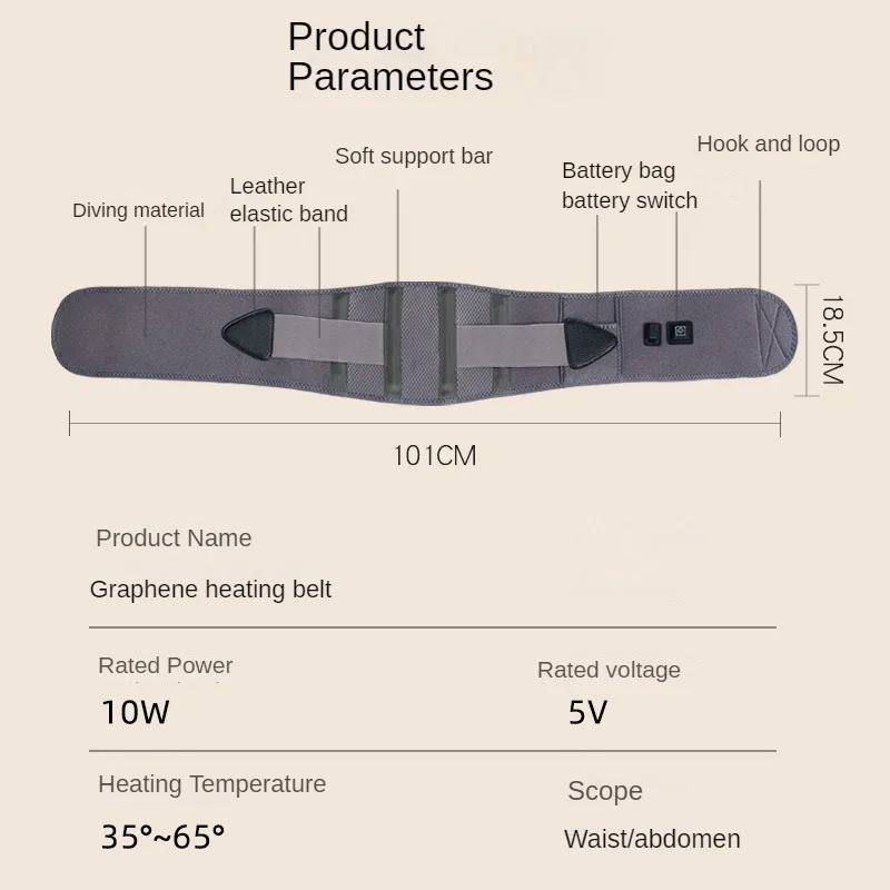 Men's and Women's Waist Care: Charging Heating Belt Protection Warmth Preservation Hot Compress Warm Palace and Waist Protection