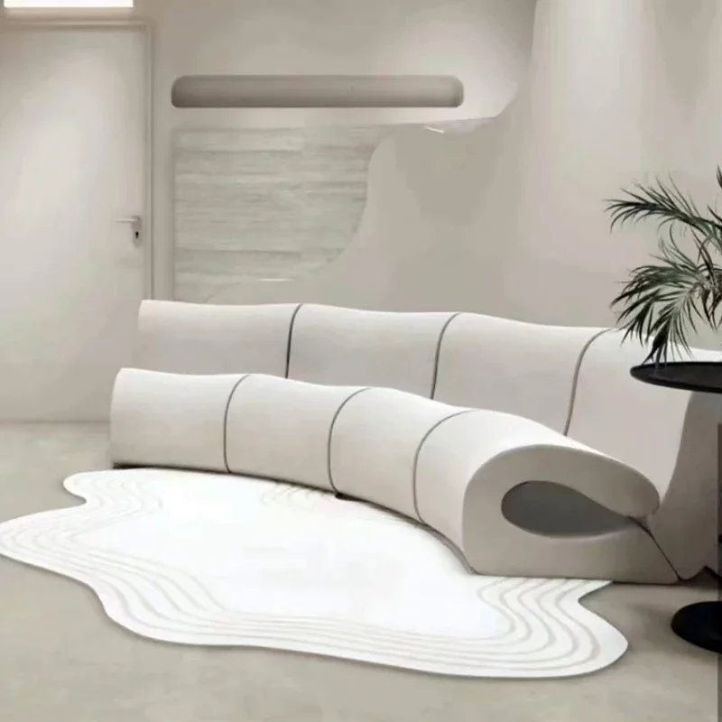 

Cute New Arrival Sofa Simple Curved Designer European Plush Lazy Sofa Italiano Luxury White Salon Meuble Living Room Furniture