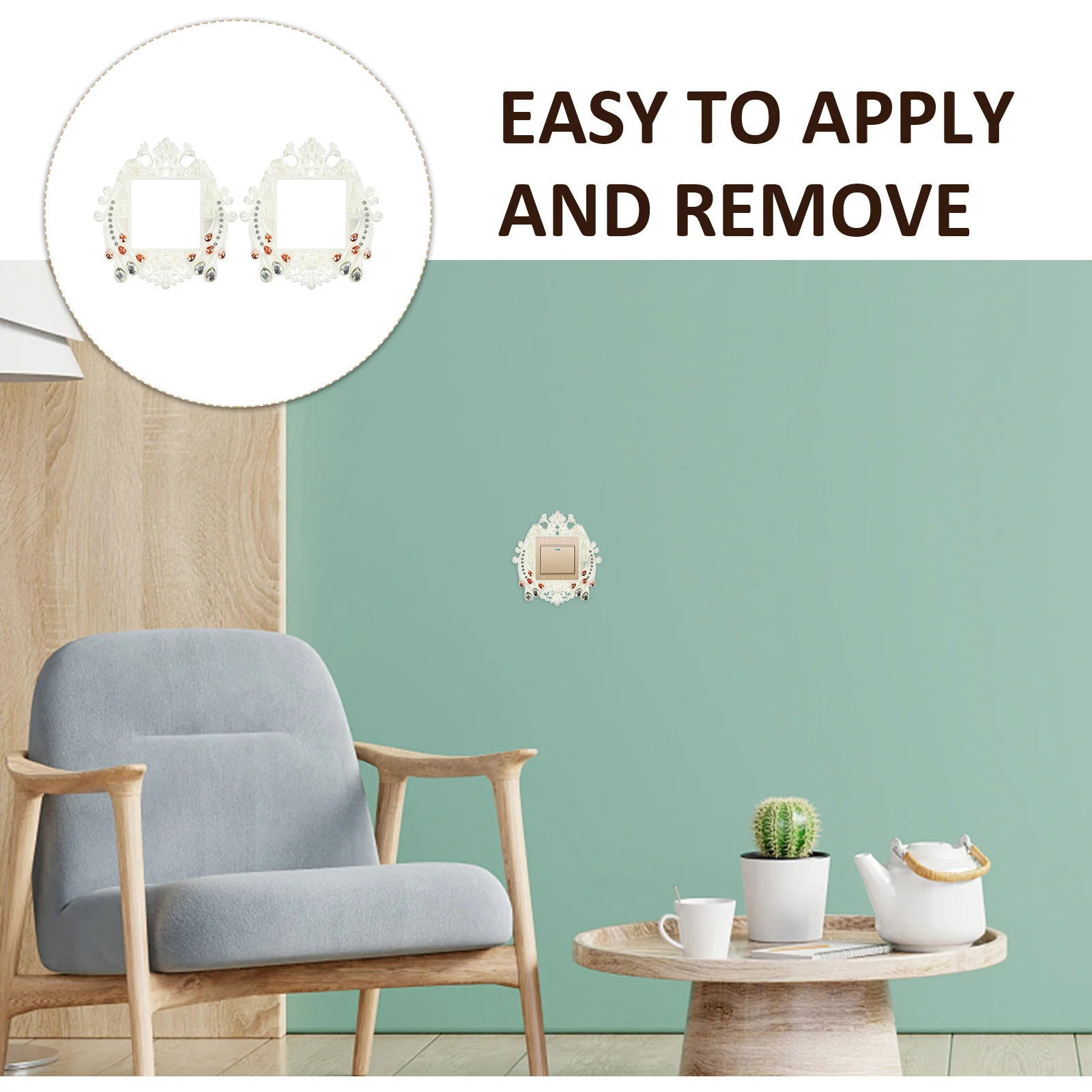 

2pcs Switch Cover Stickers High Quality Plastic Decorative Wall Covers Easy Apply Remove No Residue Children Bedroom Bathroom