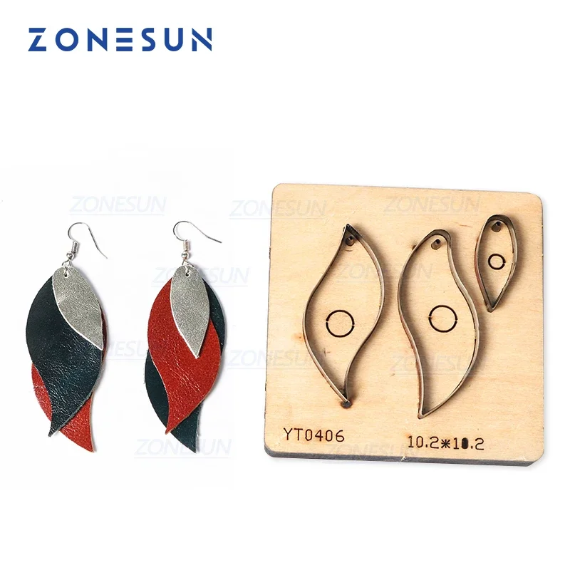 

ZONESUN T9 DIY резак для кожи, высечки для кожи, серьги из кожи для стального линейного матрицы, форма для кожаного ножа ручной работы