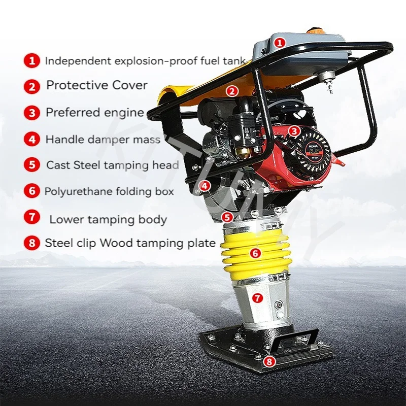 Gasoline Impact Rammer Diesel Rammer Tamper Smasher Road Compactor Road Rammer Vibratory Tamper Construction Machine