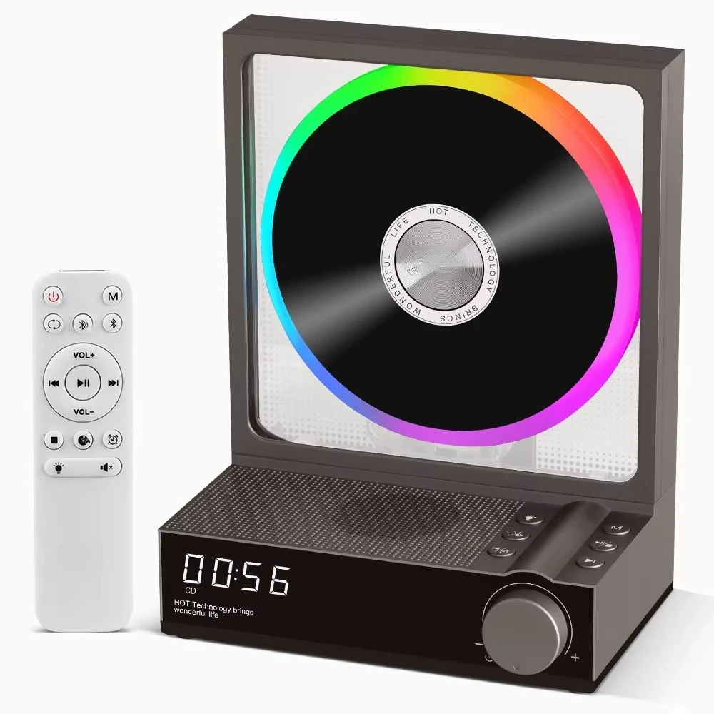 

EE1 Portable Desktop CD Player, 5W*1 Speaker & Bass Vibration Diaphragm *1, Titanium Gray, White