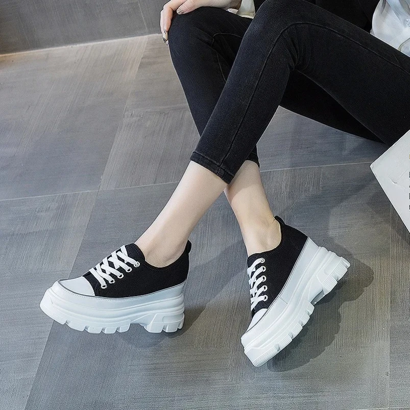 

2023 женская обувь на платформе, весенне-осенние женские кроссовки из натуральной кожи на толстой подошве, женские осенние туфли на платформе