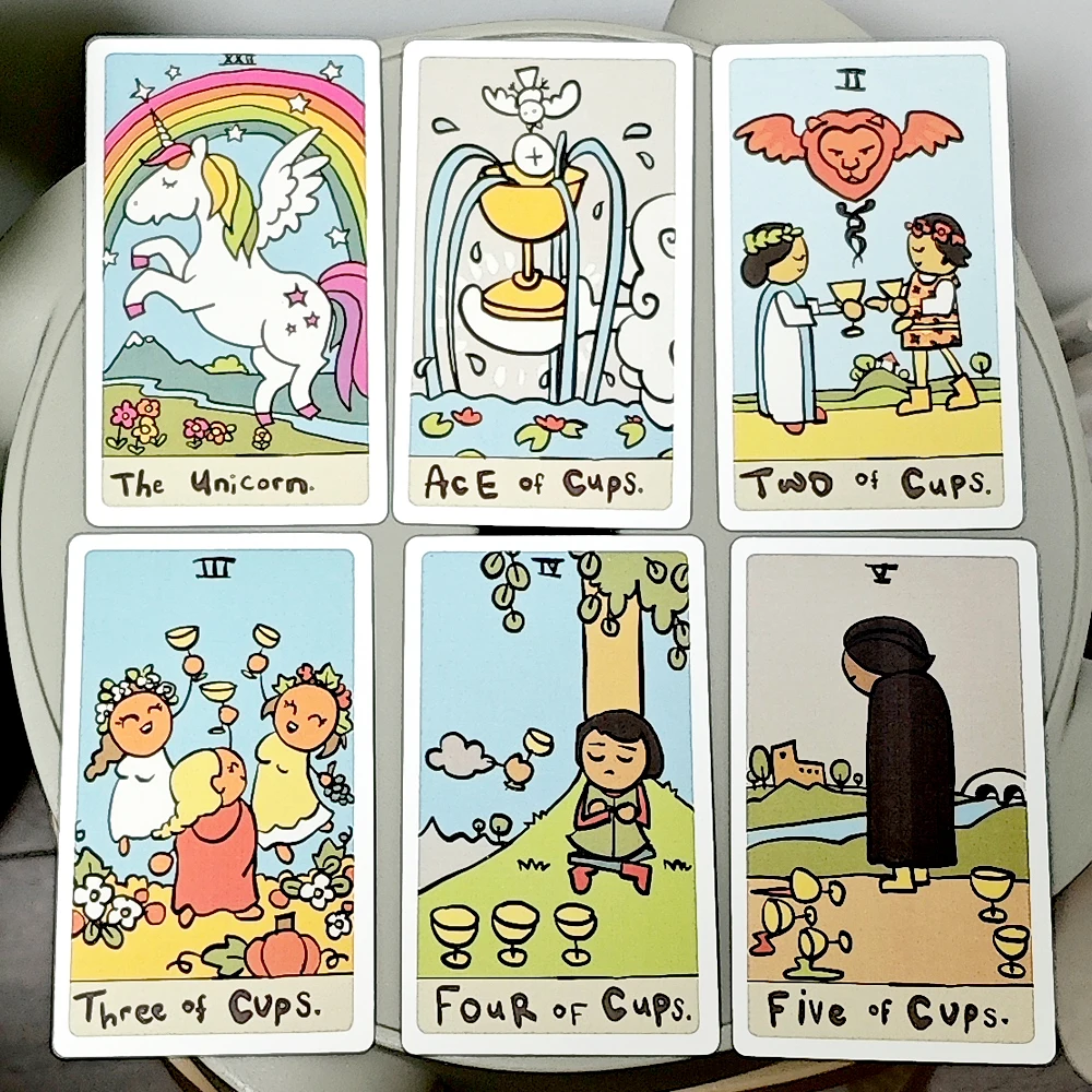The Really Badly Drawn Tarot Deck 12*7cm In Rigid Box 78 Pcs Funny Tarot Cards Printed on 350GSM Double-embossed Cardstock