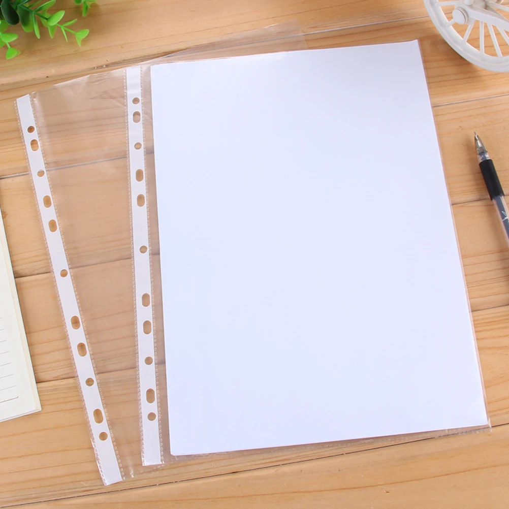 100 шт., папка для офисных файлов, прозрачный органайзер для документов формата А4, водонепроницаемая застежка на кнопках, органайзер для документов, папка для файлов