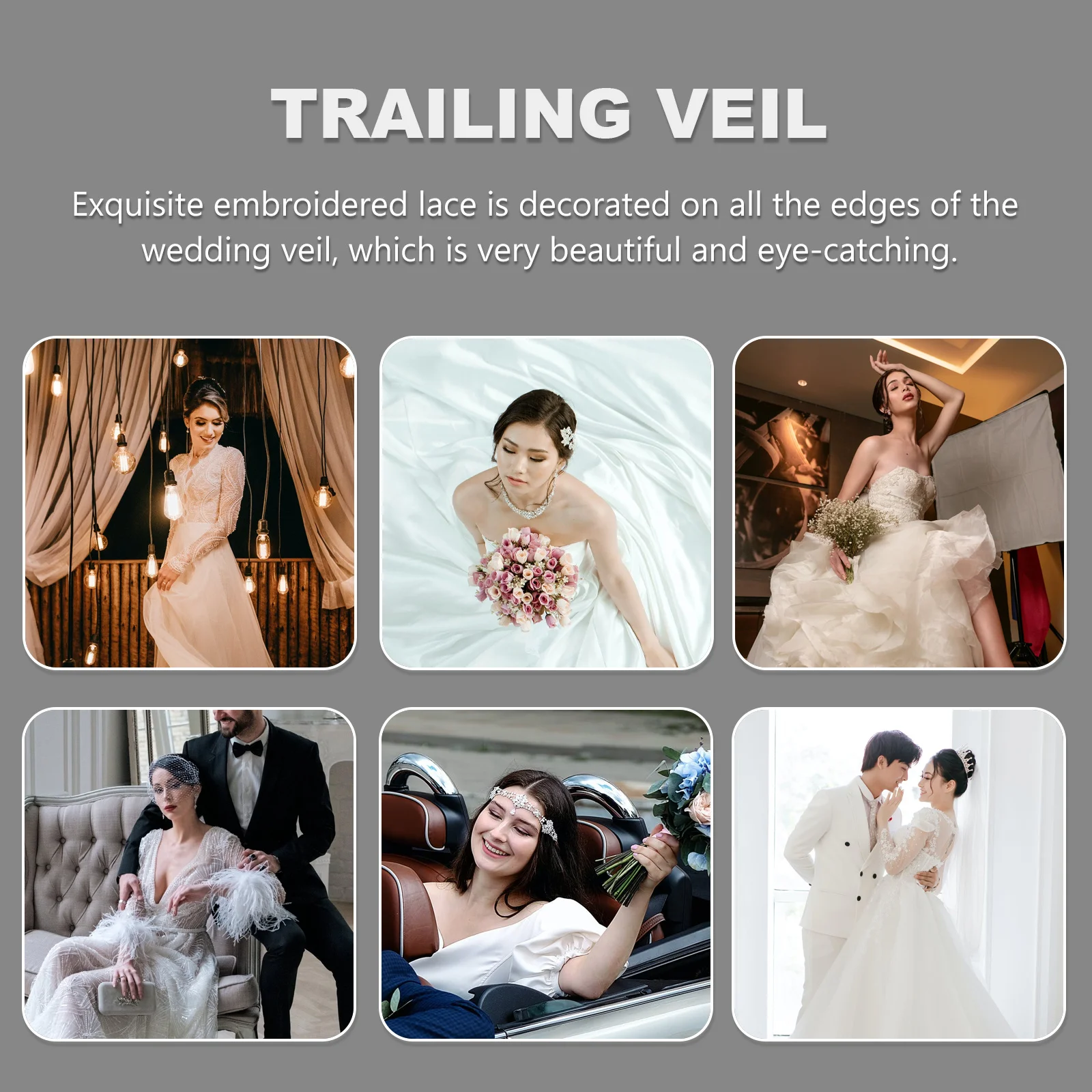 

White Lace Embroidery Wedding Veil Long Bridal Tulle Mantilla Comb Perfect for Wedding Dress Prom Evening Party