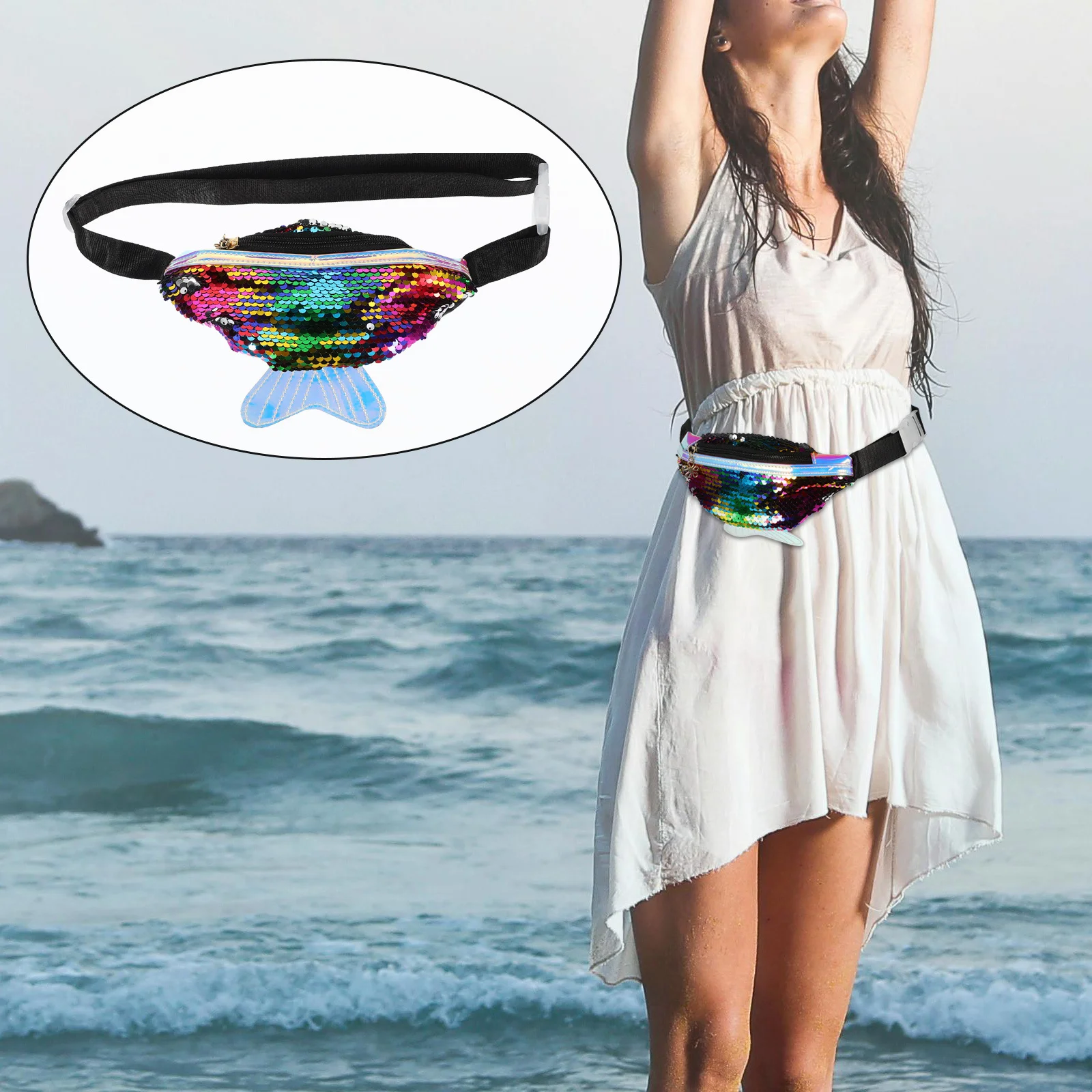 

Розовая поясная сумка небольшого размера, легкая женская поясная сумка через плечо с блестками, сумка для путешествий, пешего туризма, прогулок с собаками, покупок из искусственной кожи