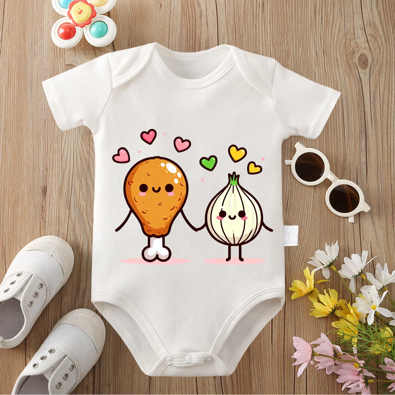 

Боди из чистого хлопка с принтом курицы и чеснока, удобные комбинезоны для малышей, комбинезон для новорожденных от 0 до 12 месяцев