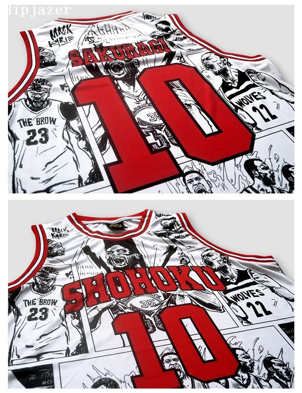 NEW SD JAPAN Design SHOHOKU Shirts  10# SAKURAGI Cartoon Anime   Basketball Jerseys  Thermal Transfer Printing