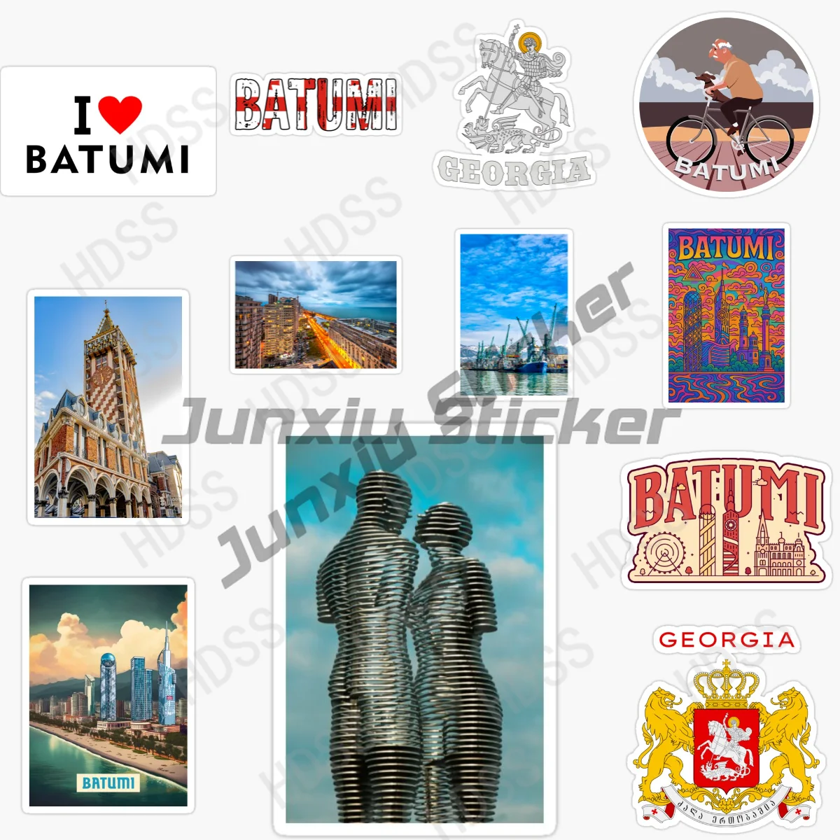 Pegatina para coche con diseño de arquitectura, arte, cultura y paisajes naturales de Batumi, Georgia, vinilo autoadhesivo, accesorios para coche con diseño de paisajes de viaje