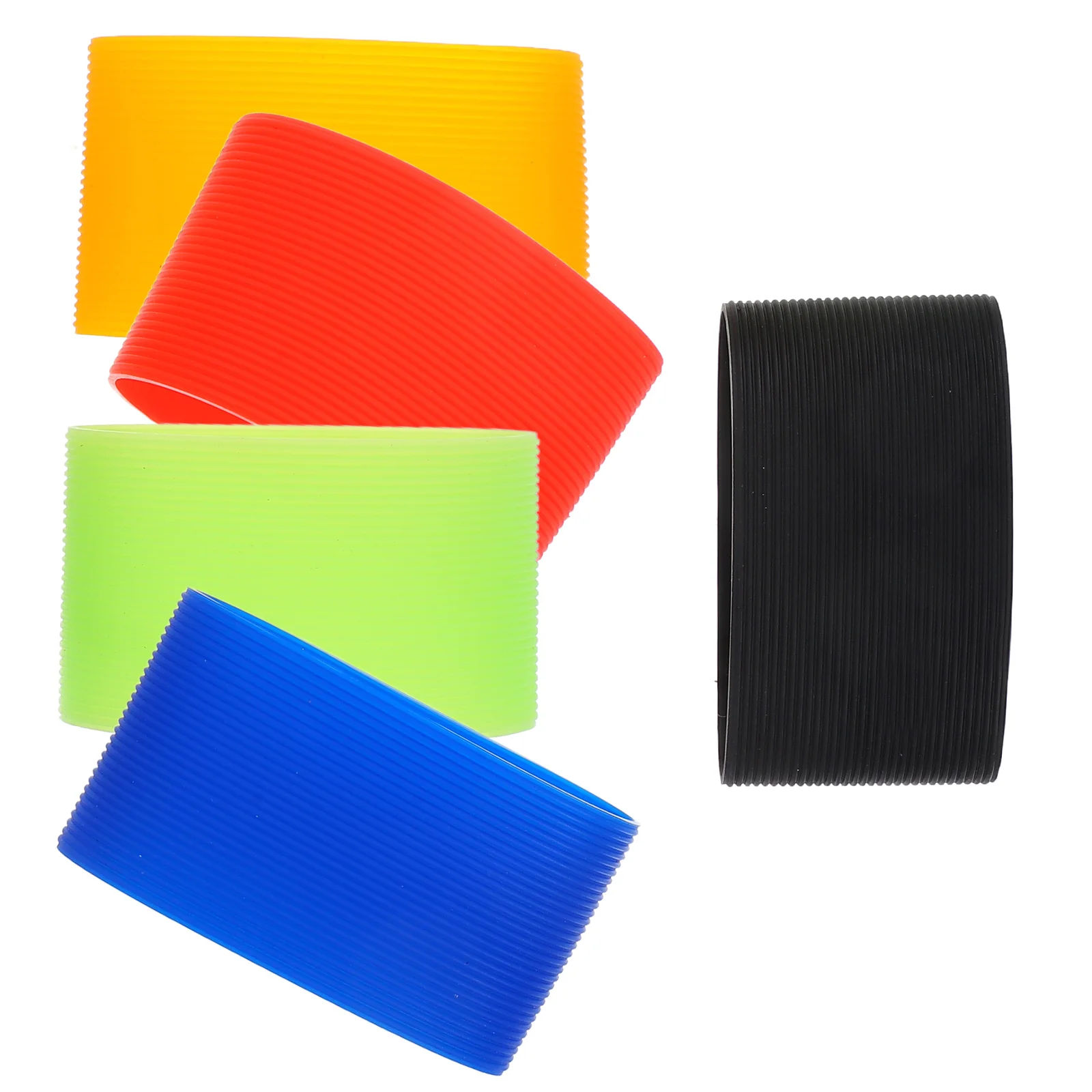

5 Pcs Silicone Cup Cover Sleeves for Hot Drinks Covers Bottle Protective Heat Resistant
