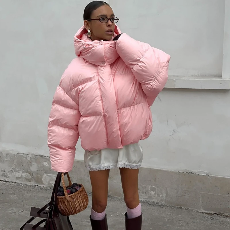 Tornova moda curto algodão acolchoado casaco feminino casual zíper fofo com capuz algodão mangas compridas casaco outono inverno outerwear