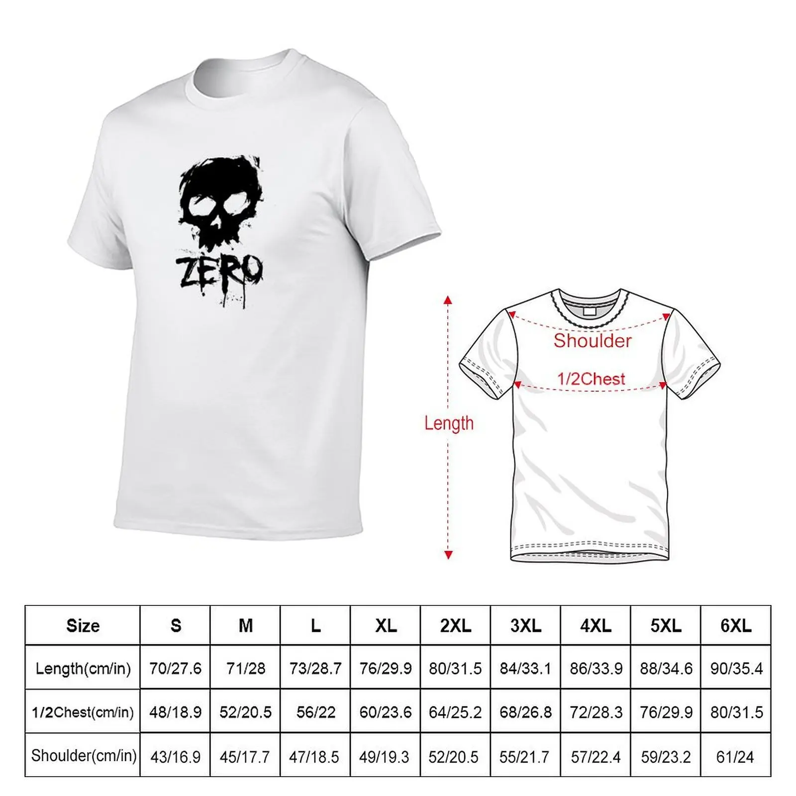 Zero Skull Skate T-Shirt Clothing customs mens shirts graphic tee