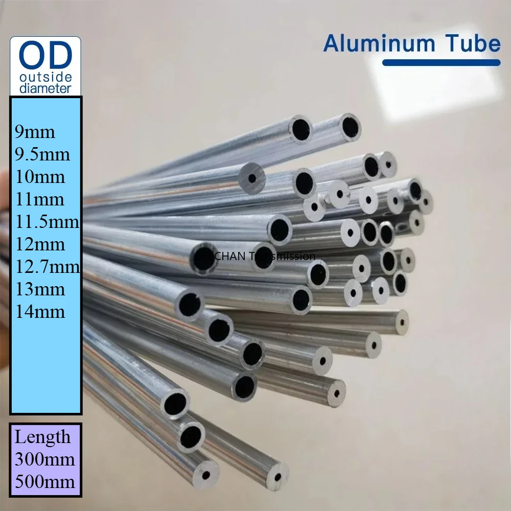 

6063 Aluminium Tube OD 9 9.5 10 11 11.5 12 12.7 13 14mm Length 300mm 500mm Round Aluminum Alloy Straight Pipe Thickness 0.2-6mm