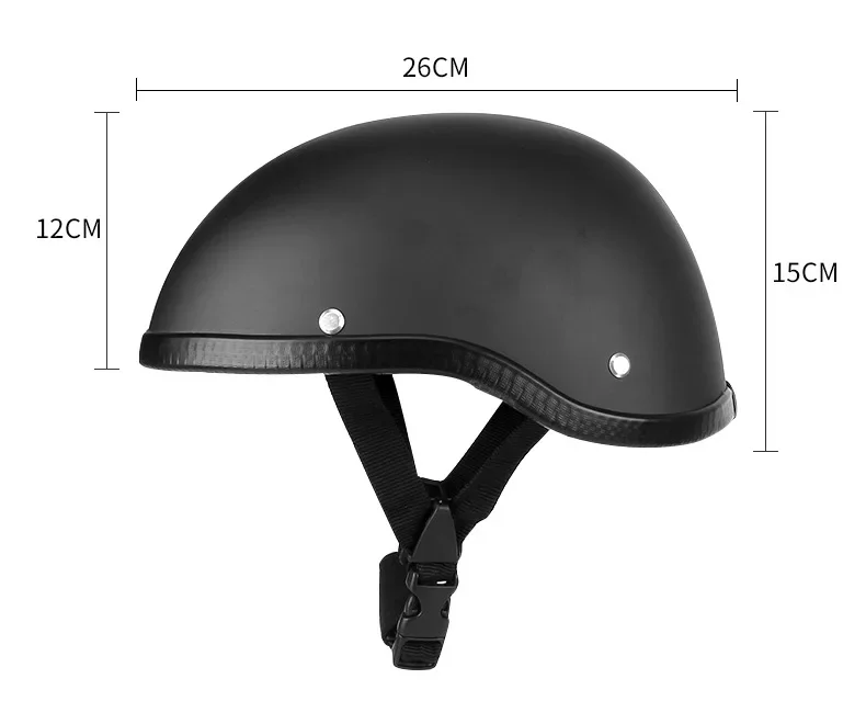 Skull Cap Motorcycle Helmet Vintage Half Face Helmet Retro German Style chopper Cruiser