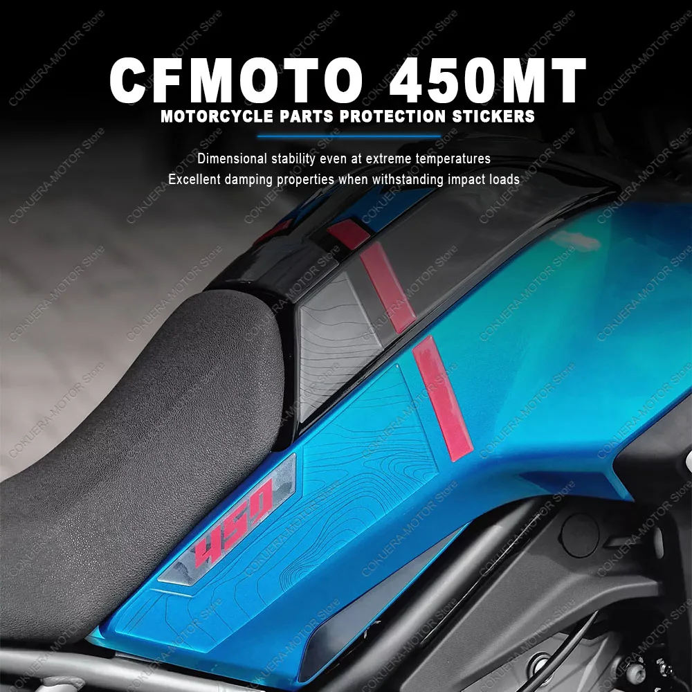 For CFMOTO 450 MT 450MT 2024 Motorcycle accessories Tank Pad Sticker Protection Kit 3D Epoxy Resin Stickers