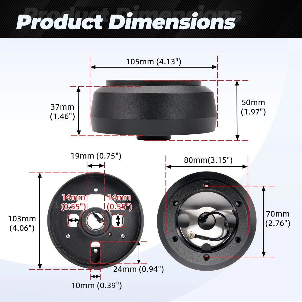 MUGE-171H الألومنيوم 6 الترباس سباق عجلة القيادة مهايئ توزيع ل 2007-2018 جيب رانجلر JK QR066