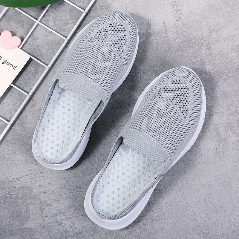 2022 NEW Mesh Slip-On Shoes Sneakers Women Summer Casual Slippers Lightweight Big Size Breathable