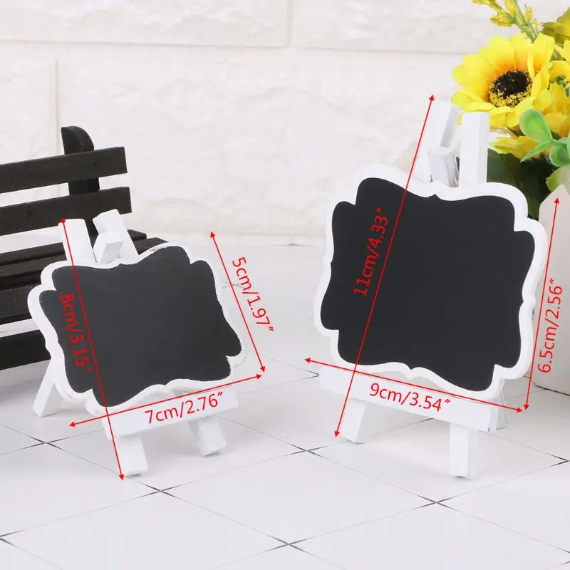 Y1UB Mini Wooden Chalkboard Blackboard Frame Message Table Number Wedding Party Decor