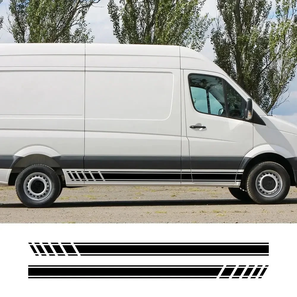 2 pegatinas para coche, rayas para autocaravana, estilo deportivo, gráficos para furgoneta camper, calcomanías de vinilo para accesorios Volkswagen VW Crafter