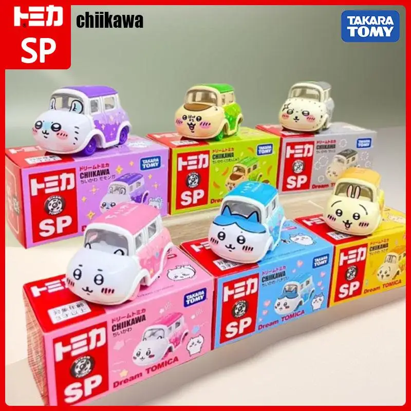 TAKARA TOMY-Jouets en alliage Usagi pour enfants, Tomica Chiikawa Hachiware, véhicule à moteur, modèle en métal moulé sous pression, cadeau