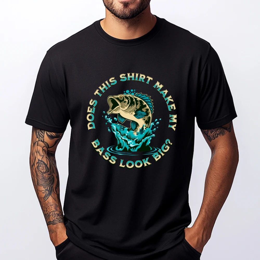 

Does This Make My Bass Look Big Fishing Pun Joke Camisetas Comfortable Meme Tshirt