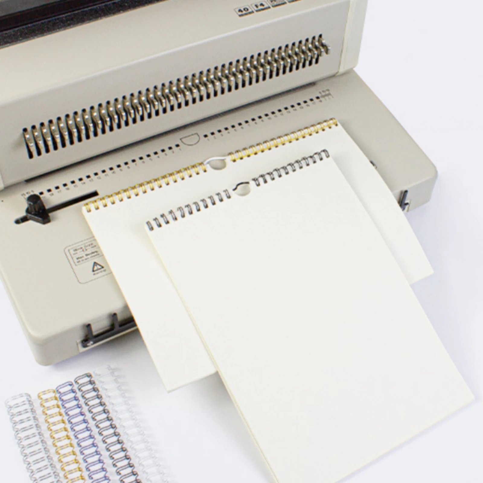 Hanging Calendar Binding Machine Metal Body Calendar Punching Machine Beige Manual Handles