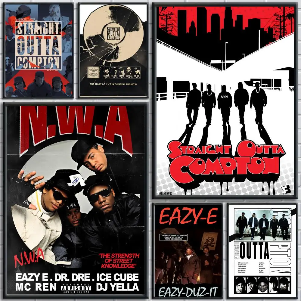 

Rapper N.W.A S-Straight Outta Compton Painting Calligraphy Wall Art Canvas Posters Party Art for Room Decor Aesthetic Wall Decor