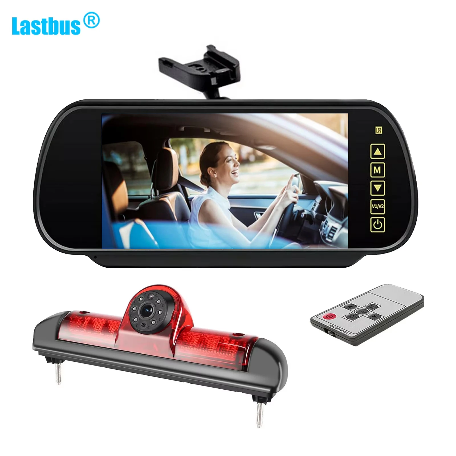 

Lastbus 7" Rear View Mirror Monitor With 1080P AHD Brake Light Reversing CameraFor Fiat Ducato Citroen Jumper Peugeot Boxer