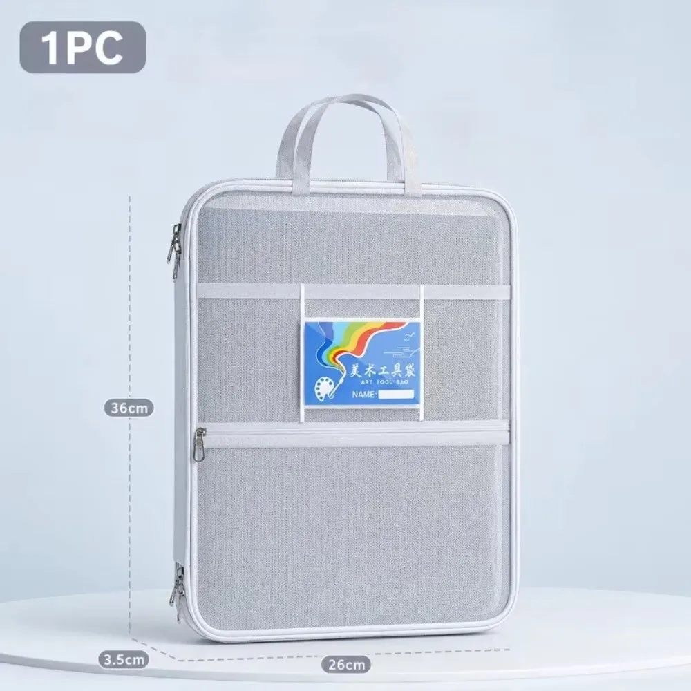 Portable A4 Document Bag Mesh Transparent Handheld Folder Zipper Multi-layer Paper File Pouch Paper Storage Bag