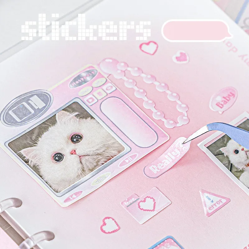 Imagem -03 - Adesivo Bonito Adorável Estilo Americano Brilhante Adesivo Faça Você Mesmo Decorativo Scrapbook Adesivo Kawaii Papelaria Diário Estudante Suprimentos