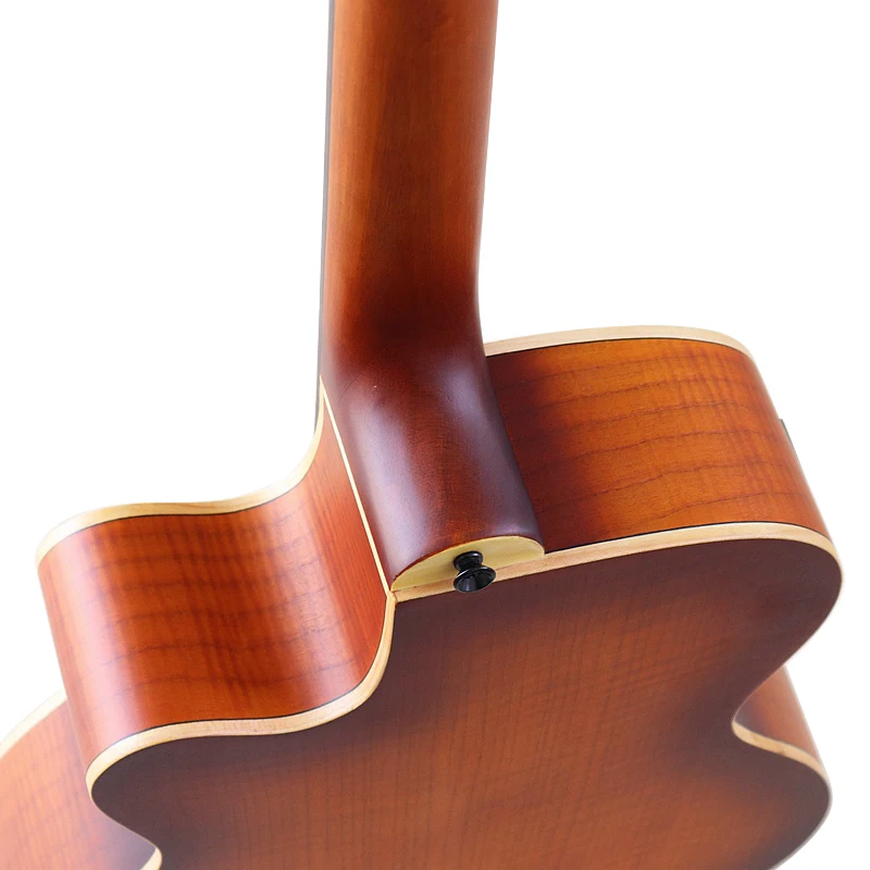 Acoustic Guitar 6 Strings Double F Hole 40 Inch Flame Maple Top Sunburst Folk Guitar Cutaway Matte Finish Guitarra