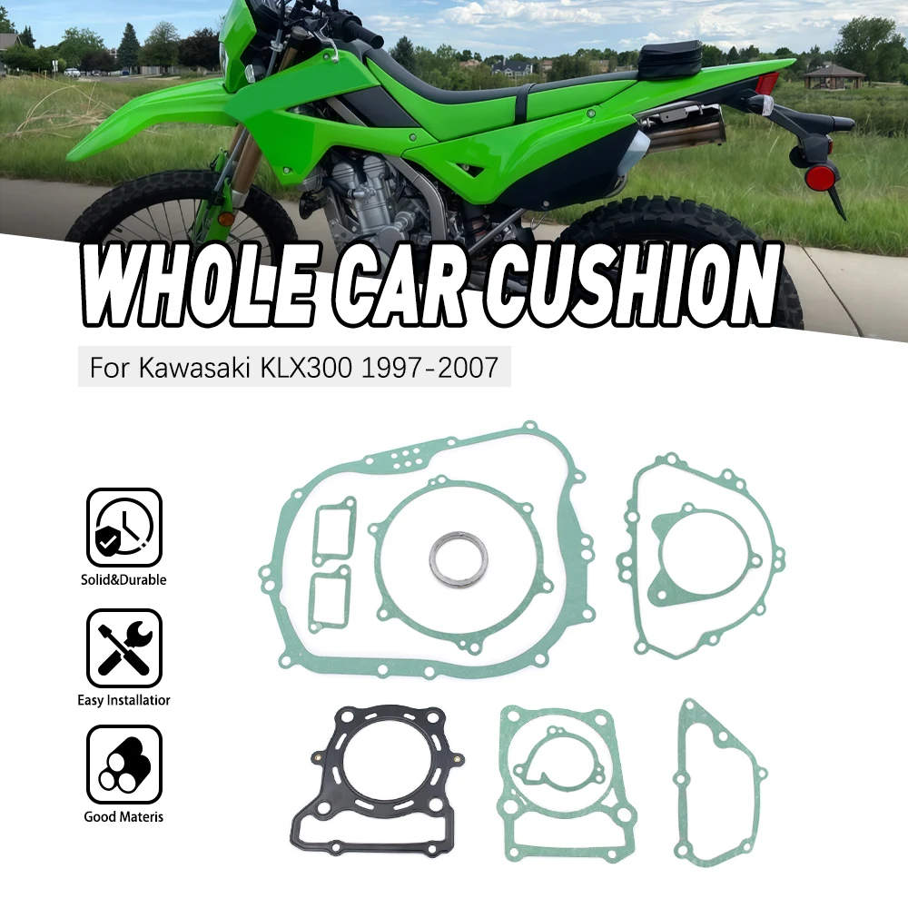 Motorcycle Parts Engine Crankcase Clutch Covers Cylinder Gasket For KAWASAKI KLX300 1997-2003 2004-2007