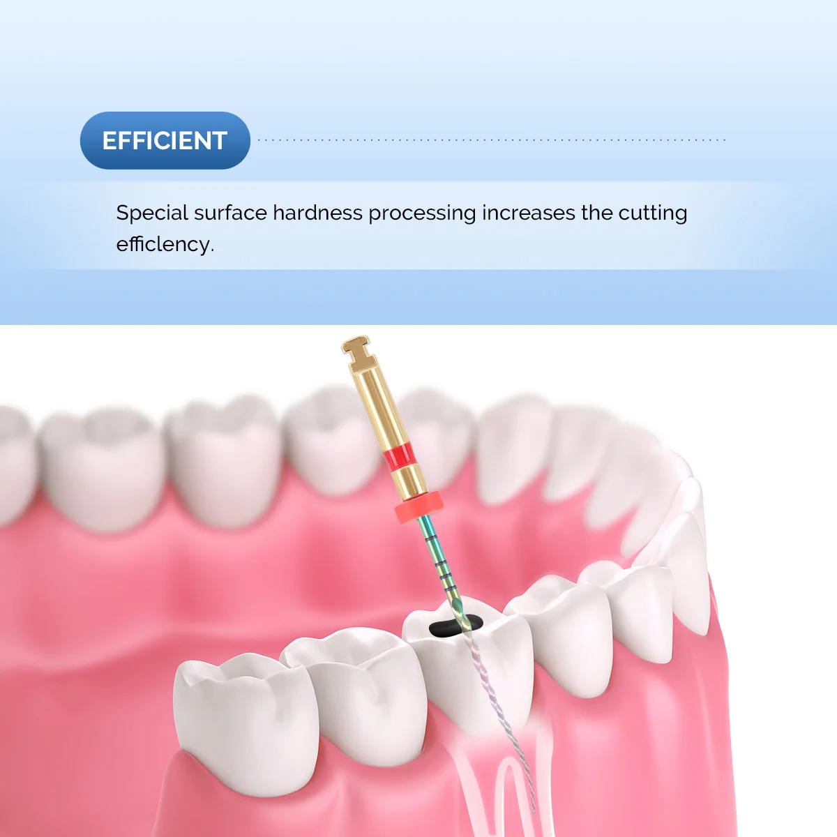 AZDENT 6 sztuk Dental Rotary M3 Rainbow Files akcesoria do aktywacji termicznej endodontyczne do pilników do kanałów korzeniowych czyszczenie