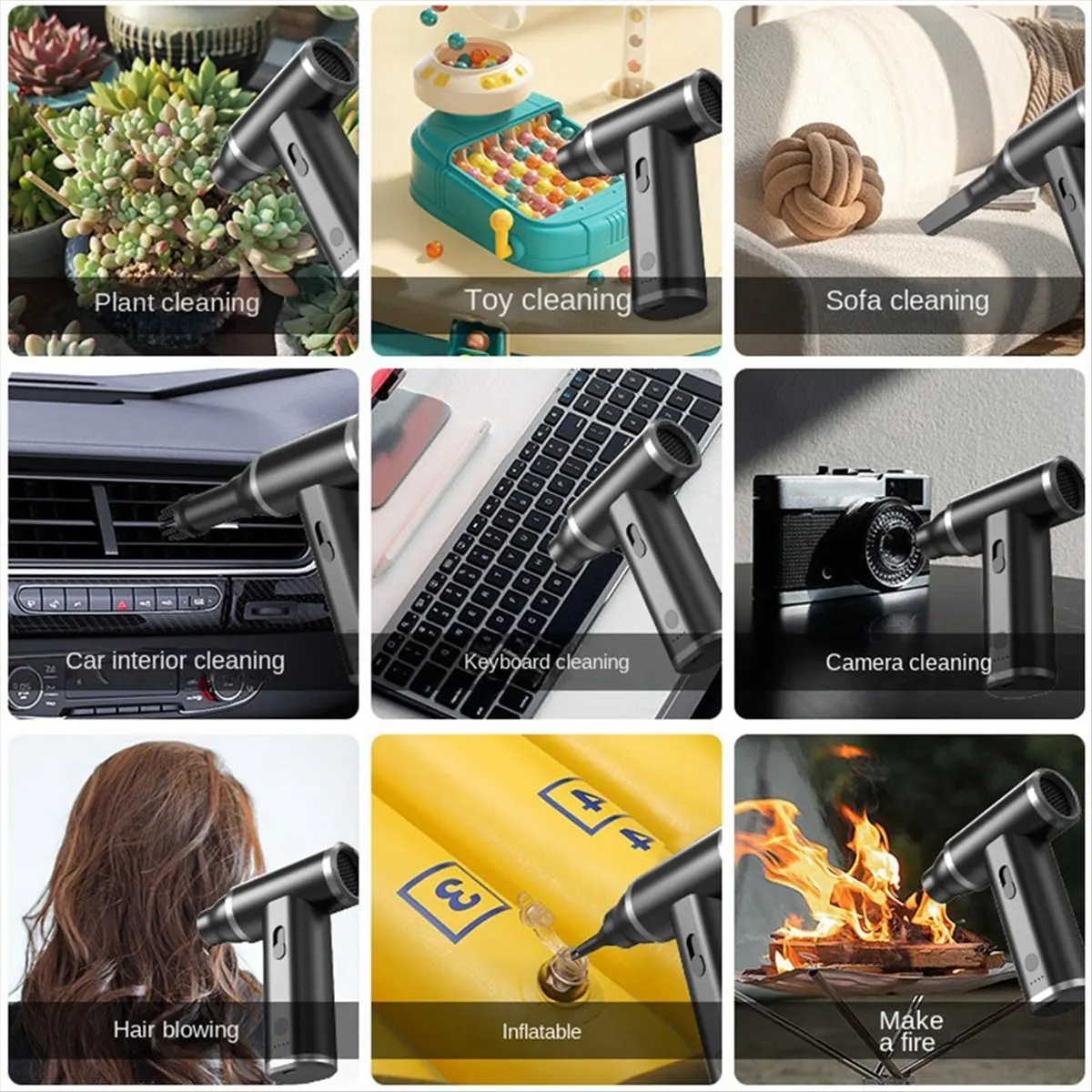 DT85 HOT Handheld Wireless Dust Blower Violent Fan High Power Vacuum Cleaner for Car Home Computer Keyboard Cleaning