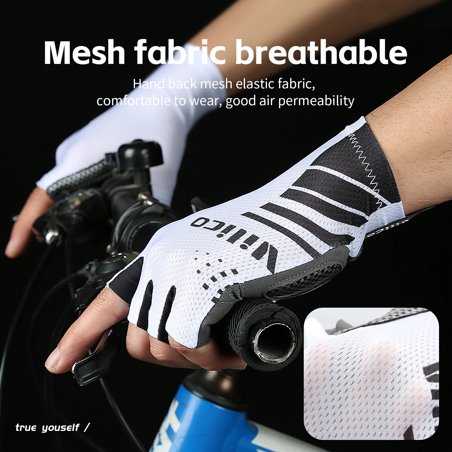 มืออาชีพMTB/ถุงมือจักรยานเสือหมอบ 3Dเจลครึ่งนิ้ว-ระบายอากาศแปนเด็กซ์ดูดซับแรงกระแทกสําหรับขี่จักรยานผู้ชาย/ผู้หญิงออกกําลังกาย