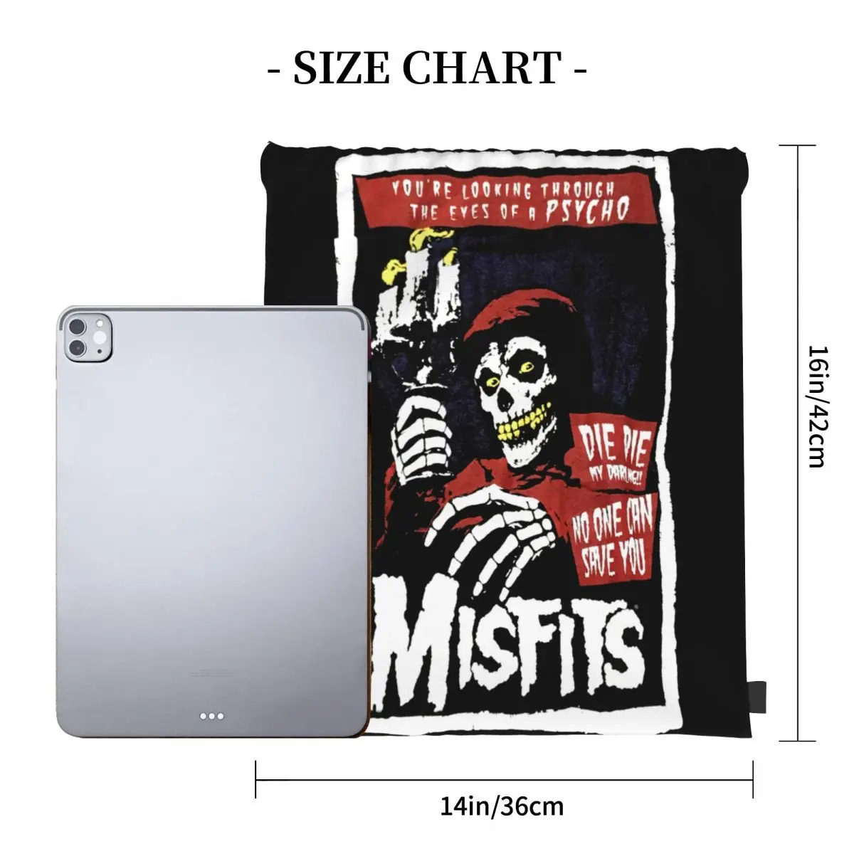 The Misfits Band Casual Child Cool Anime Drawstring Bag Backpack bag drawstring bag backpack bag training