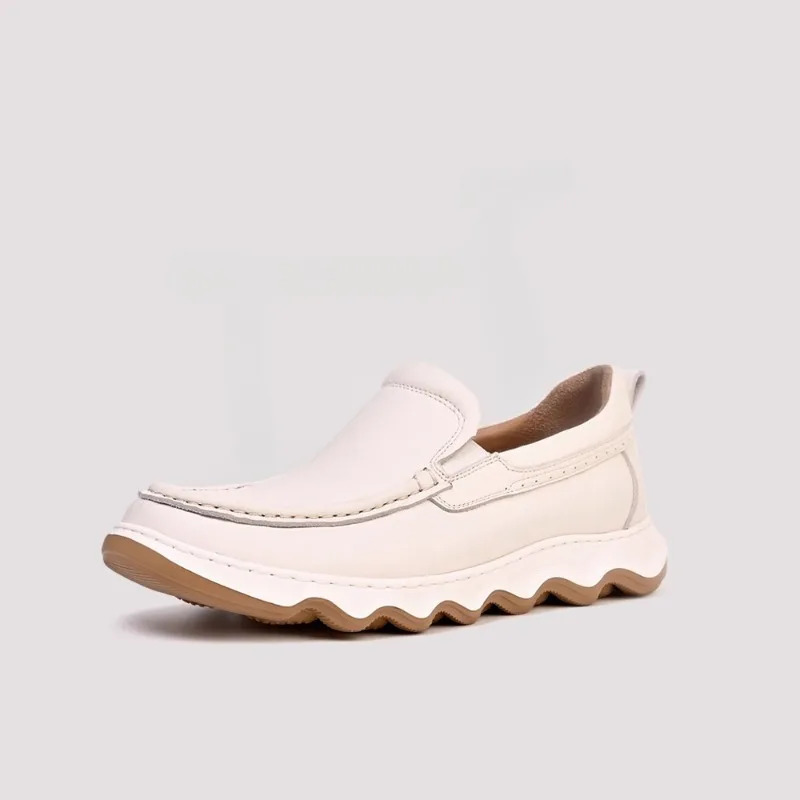 

Мужская деловая повседневная обувь, лоферы без шнуровки из воловьей кожи, уличная спортивная обувь на толстой подошве, мужские кроссовки из натуральной кожи