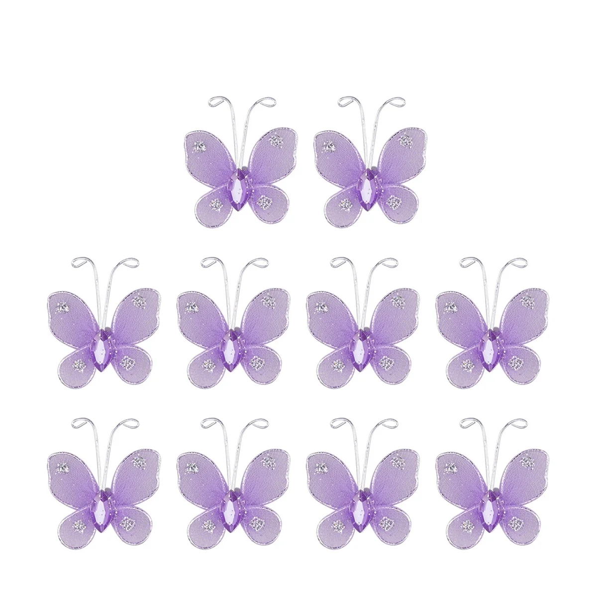 

50pcs Simulation Simulation Butterfly Diy Craft Wedding Decoration Home Decor Lavender Mesh Exquisite Lifelike Design