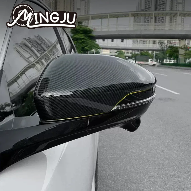 For Chang An Unik Uni k 2021 2022 2023 2024 Silver Carbon Color Car Rearview Mirror Covers Side Wing Mirror Caps Rain eyebrows