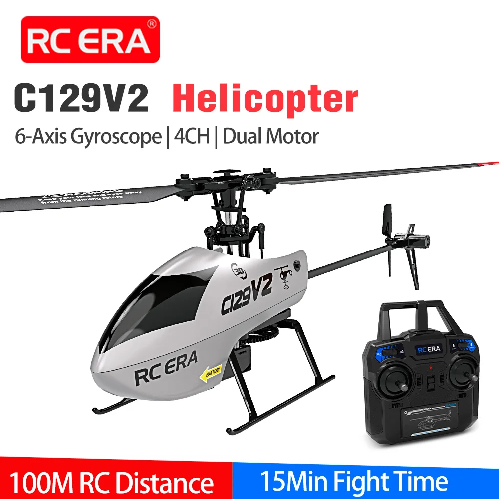 

RC ERA C129V2 Вертолет Управление высотой 6-осевой гироскоп 4-канальный двойной двигатель 15 минут бой одной ключ 3D откидная имитация радиоуправляемого самолета
